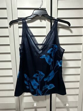 Ted Baker Navy Tank Top with Bright Blue Tulip Floral Print